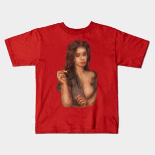 A pretty girl with a chess piece Kids T-Shirt